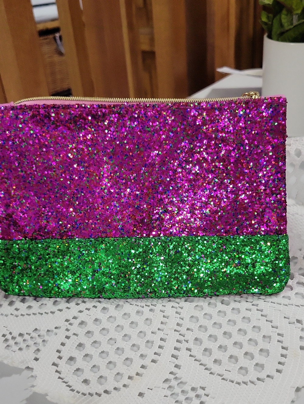 ipsy glitter cosmetic bag